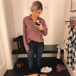 A&F silky button down shirt